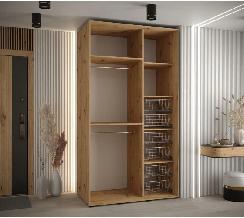 Šatní skříň s posuvnými dveřmi Davos 1 130, hloubka 60 cm