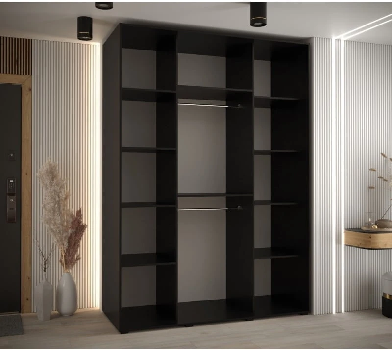 Šatní skříň s posuvnými dveřmi Davos 2 180, hloubka 60 cm