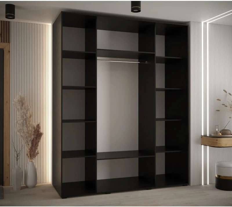 Šatní skříň s posuvnými dveřmi Davos 2 200, hloubka 60 cm