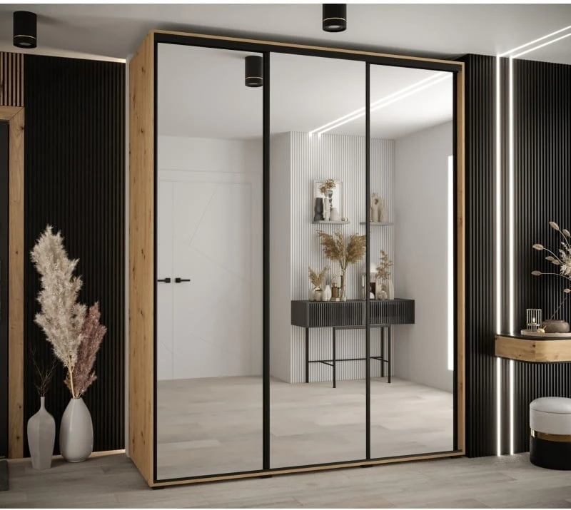 Šatní skříň s posuvnými dveřmi Davos 2 200, hloubka 60 cm