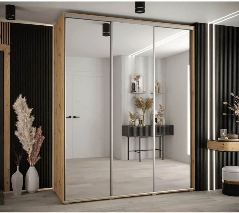 Šatní skříň s posuvnými dveřmi Davos 2 200, hloubka 60 cm
