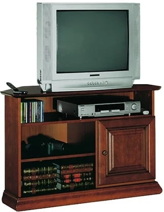 Stylový rohový TV stolek s výklenky a policí do obývacího pokoje Rainer