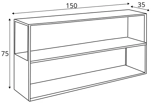 Regál Hyller Side Metal 150x75 cm — 5