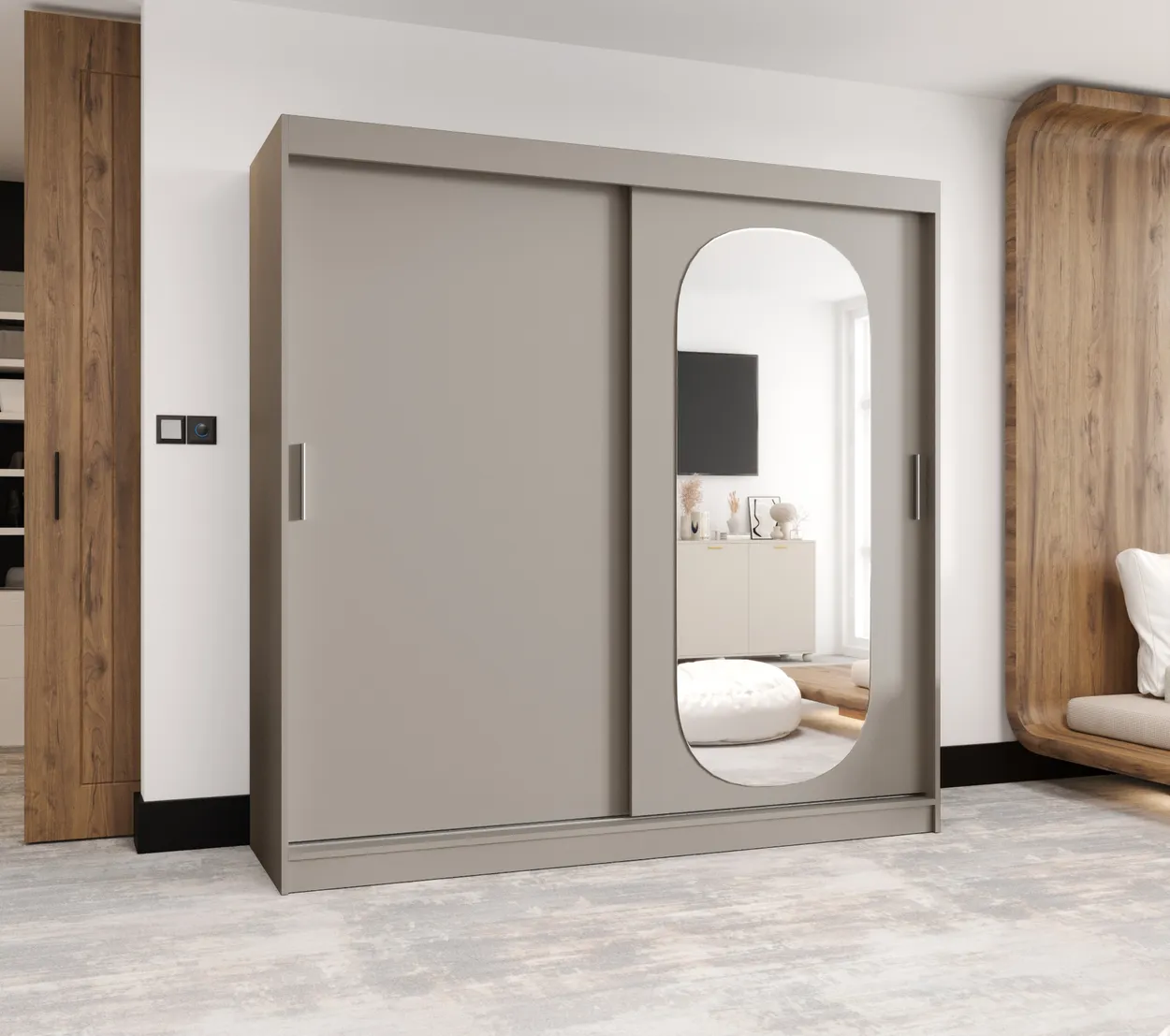 Skriňa s posuvnými dverami so zrkadlom Royal 200 cm — 2