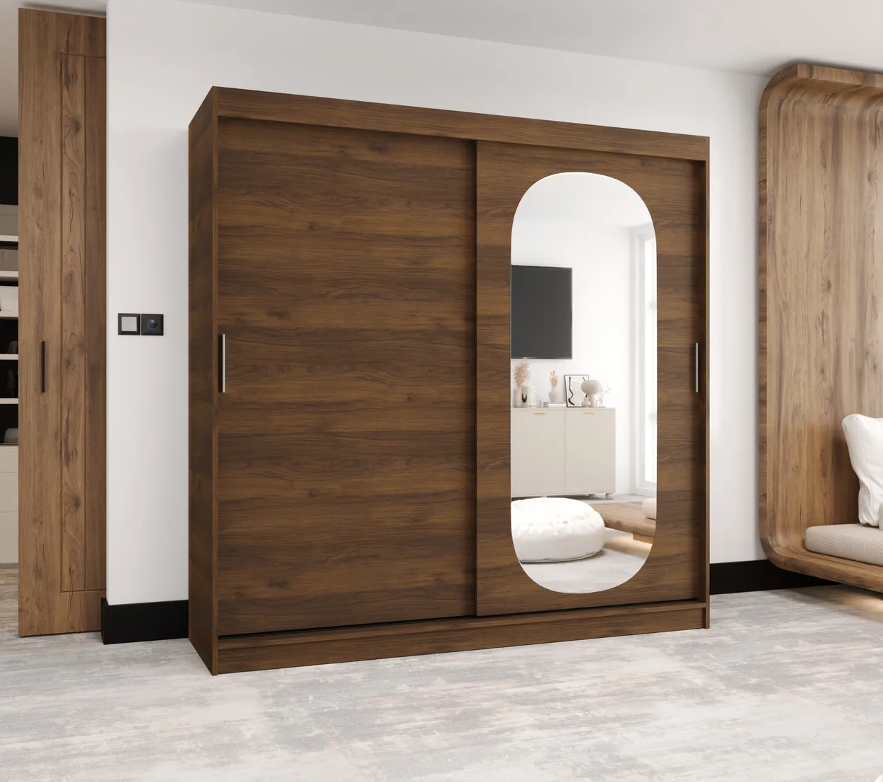 Skriňa s posuvnými dverami so zrkadlom Royal 200 cm — 2