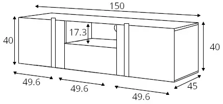 TV stolík závesný Verica 150 cm — 4