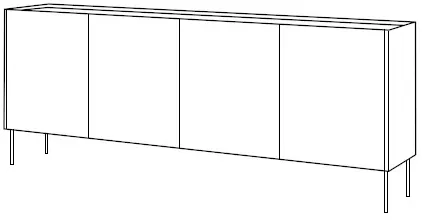 Komoda Desin 220 cm s 2 zásuvkami — 8