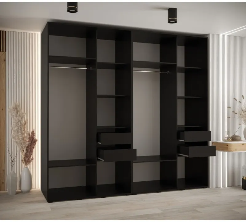 Skriňa s posuvnými dverami so zrkadlom vysoká Davos 3 250 hĺbka 60 cm — 3