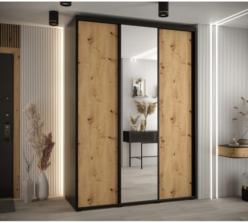 Skriňa s posuvnými dverami so zrkadlom vysoká Davos 3 180 hĺbka 60 cm — 2