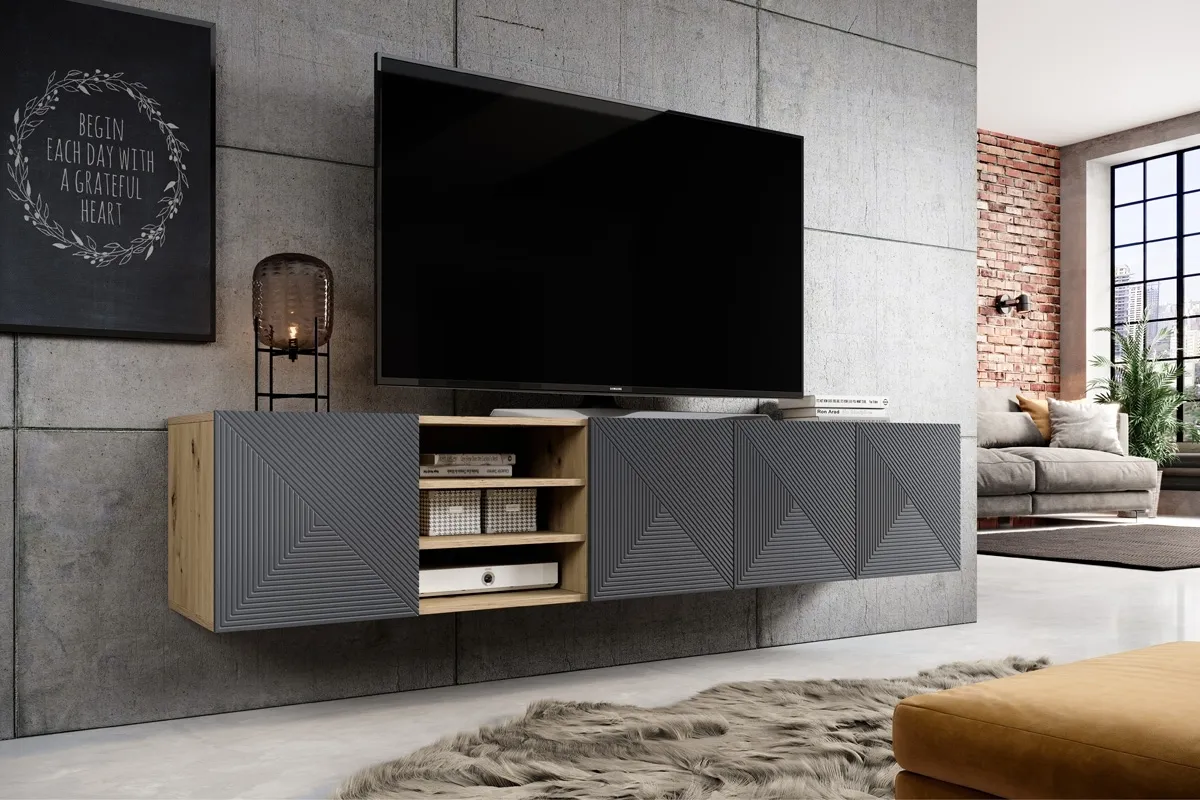 TV stolík závesný s výklenkom Asha 200 cm — 5