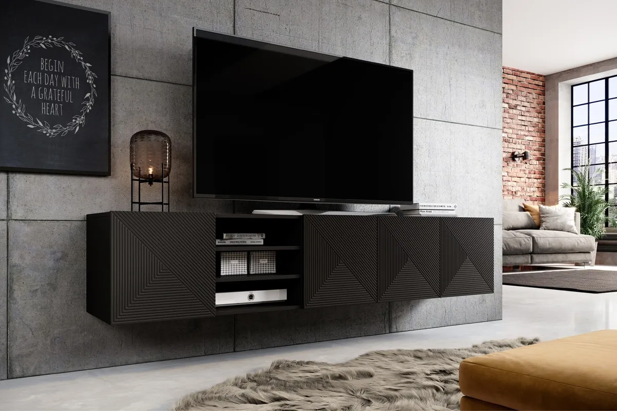 TV stolík závesný s výklenkom Asha 200 cm — 5