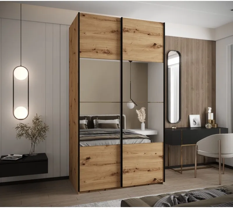 Skriňa s posuvnými dverami so zrkadlom Lux 4 140 — 2
