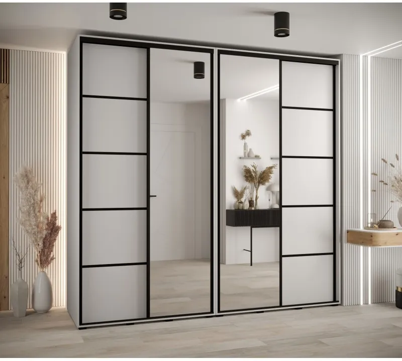 Skriňa s posuvnými dverami so zrkadlom Davos 5 250 60 cm hĺbky — 2