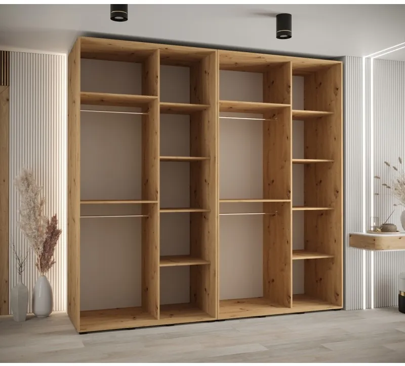 Skriňa s posuvnými dverami so zrkadlom Davos 5 250 60 cm hĺbky — 2