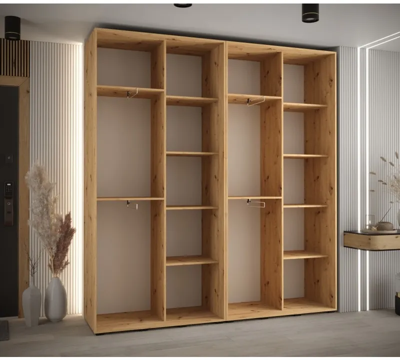 Skriňa s posuvnými dverami so zrkadlom vysoká Davos 3 220 hĺbka 45 cm — 2