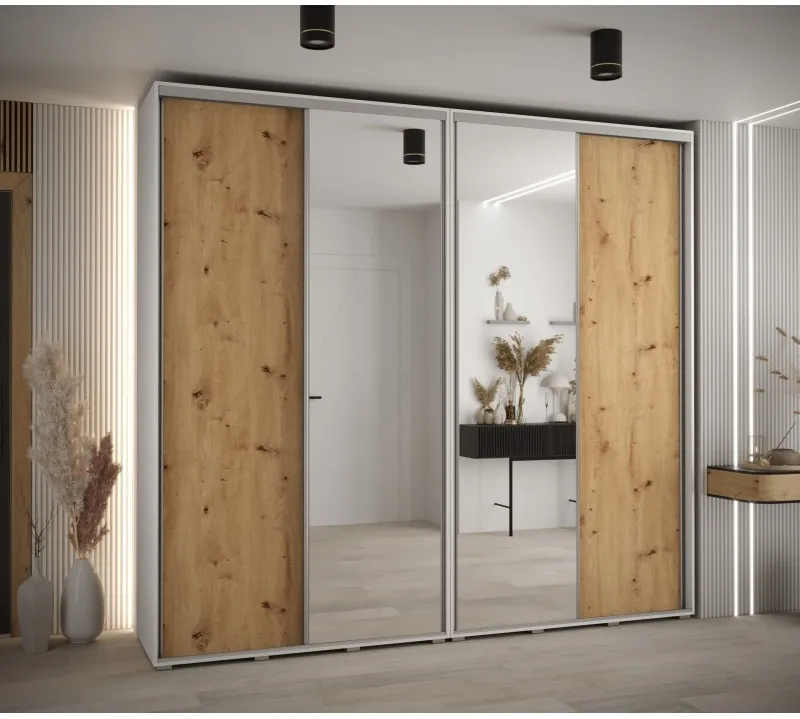 Skriňa s posuvnými dverami so zrkadlom vysoká Davos 3 260 hĺbka 45 cm — 2