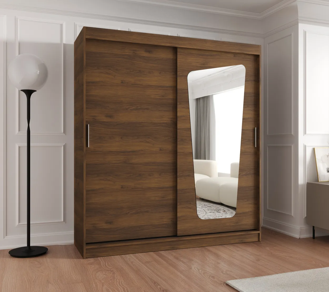 Skriňa s posuvnými dverami so zrkadlom Moka 180 cm — 2