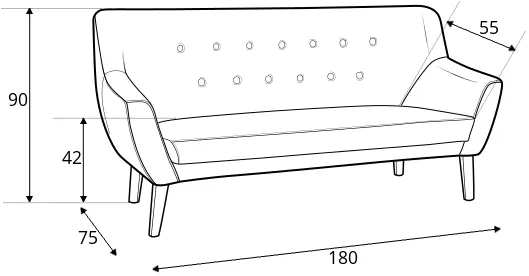 Pohovka Nordic 3 Velvet — 2