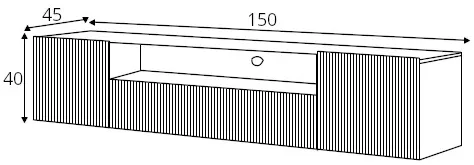 TV stolík závesný s výklenkom Nicole 150 cm — 3