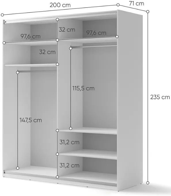Skriňa s posuvnými dverami 200 Maxi — 4