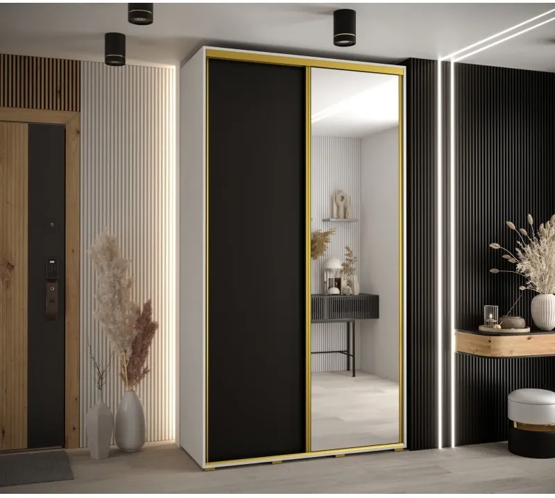 Skriňa s posuvnými dverami so zrkadlom vysoká Davos 3 130 hĺbka 45 cm — 2