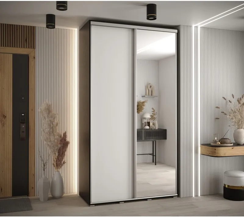Skriňa s posuvnými dverami so zrkadlom vysoká Davos 3 130 hĺbka 45 cm — 2