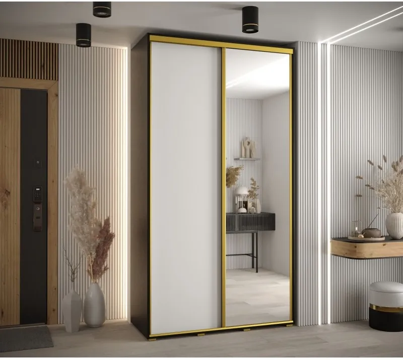 Skriňa s posuvnými dverami so zrkadlom vysoká Davos 3 130 hĺbka 45 cm — 2