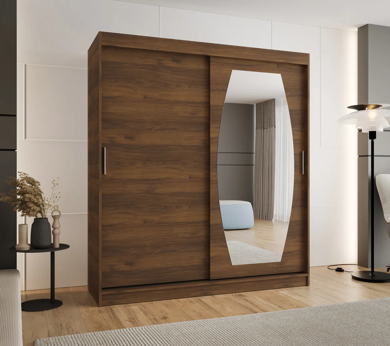 Skriňa s posuvnými dverami so zrkadlom Rossa 180 cm — 2