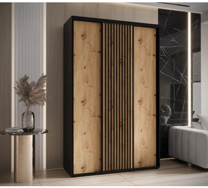 Šatní skriňa s posuvnými dverami Lanko 1 150 cm 60 cm hĺbky — 2