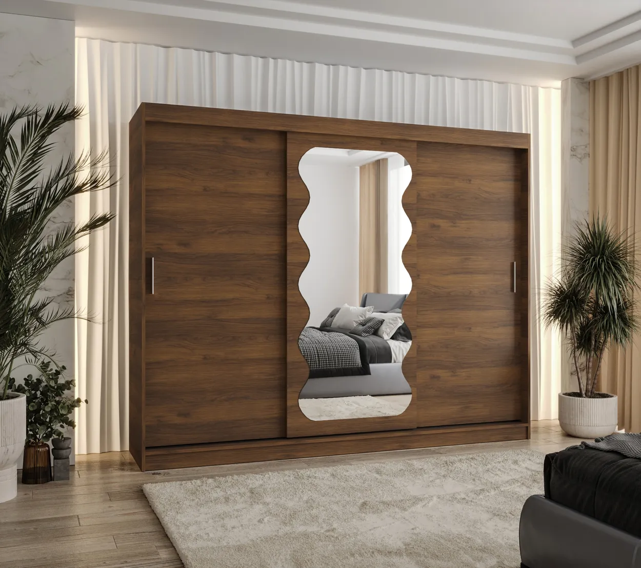 Skriňa s posuvnými dverami so zrkadlom Spoti 250 cm — 5