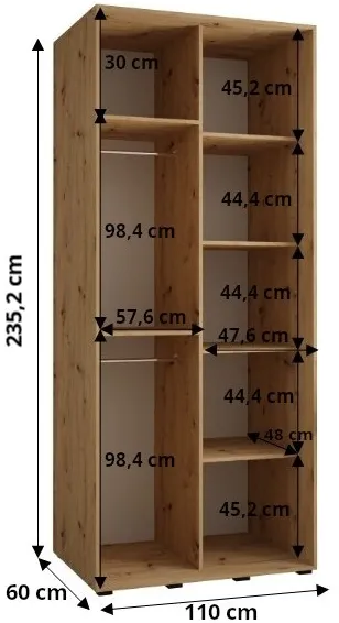 Posuvná skriňa Davos 4 110 cm, hĺbka 60 cm — 7