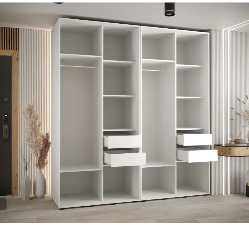 Skriňa s posuvnými dverami so zrkadlom vysoká Davos 3 220 hĺbka 60 cm — 6