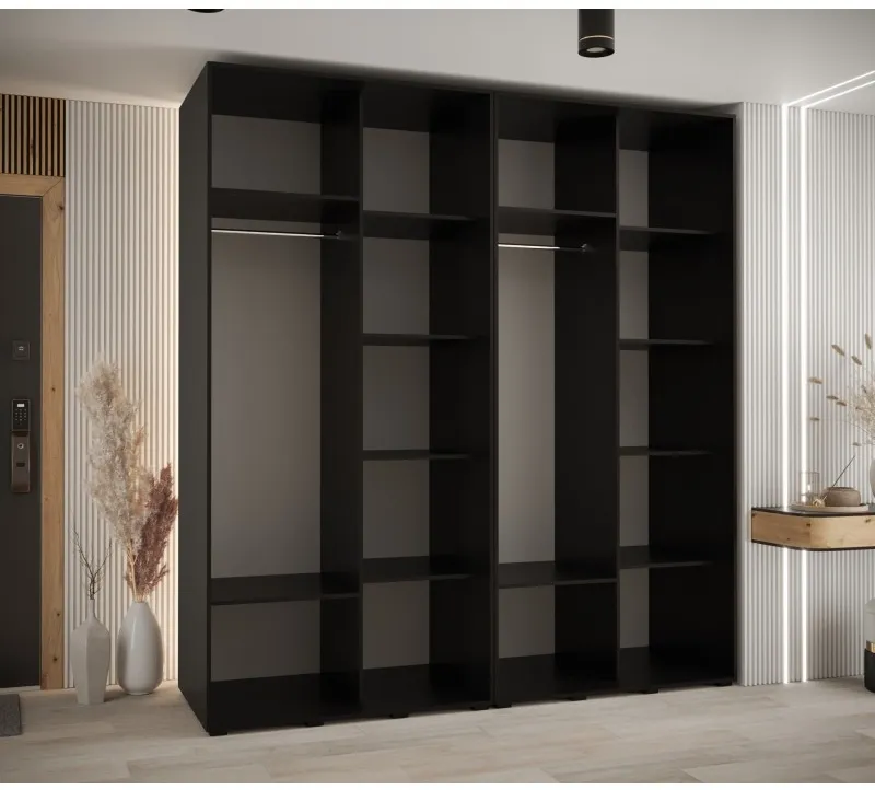 Skriňa s posuvnými dverami so zrkadlom vysoká Davos 3 220 hĺbka 60 cm — 3
