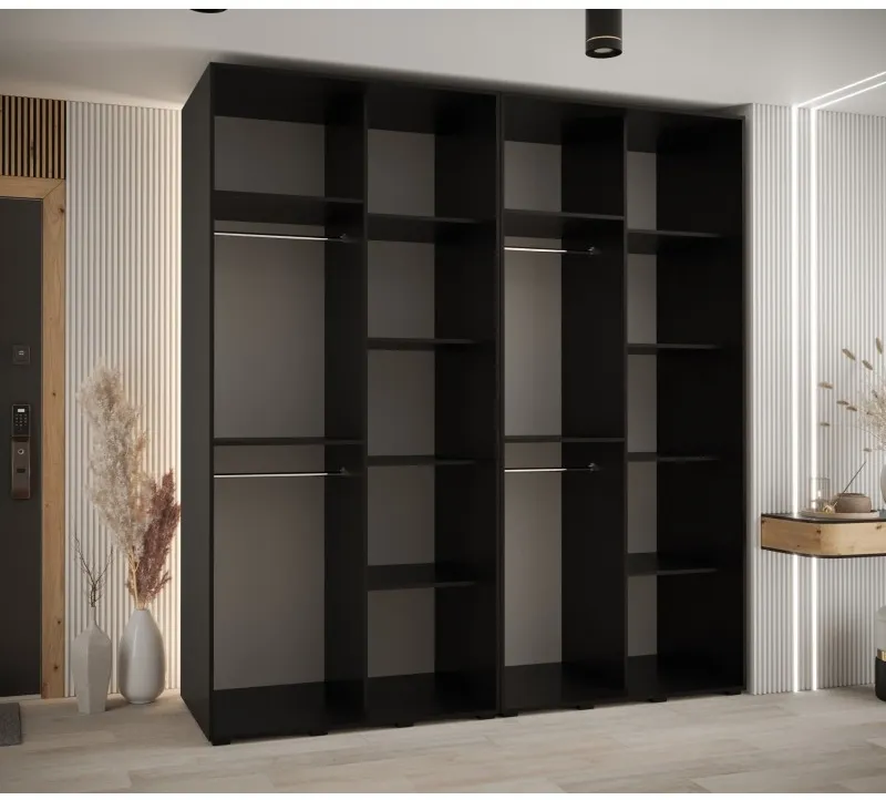 Skriňa s posuvnými dverami so zrkadlom vysoká Davos 3 220 hĺbka 60 cm — 5
