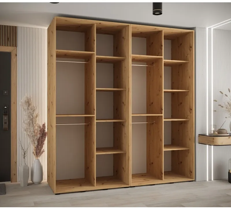 Skriňa s posuvnými dverami so zrkadlom vysoká Davos 3 220 hĺbka 60 cm — 2