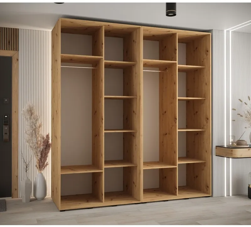 Skriňa s posuvnými dverami so zrkadlom vysoká Davos 3 220 hĺbka 60 cm — 5