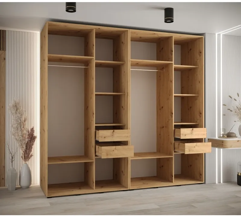 Skriňa s posuvnými dverami so zrkadlom vysoká Davos 3 250 hĺbka 45 cm — 3