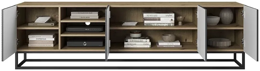 TV stolík Asha 200 s výklenkom na kovovom ráme — 7