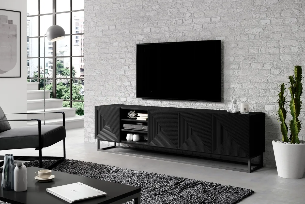 TV stolík Asha 200 s výklenkom na kovovom ráme — 4
