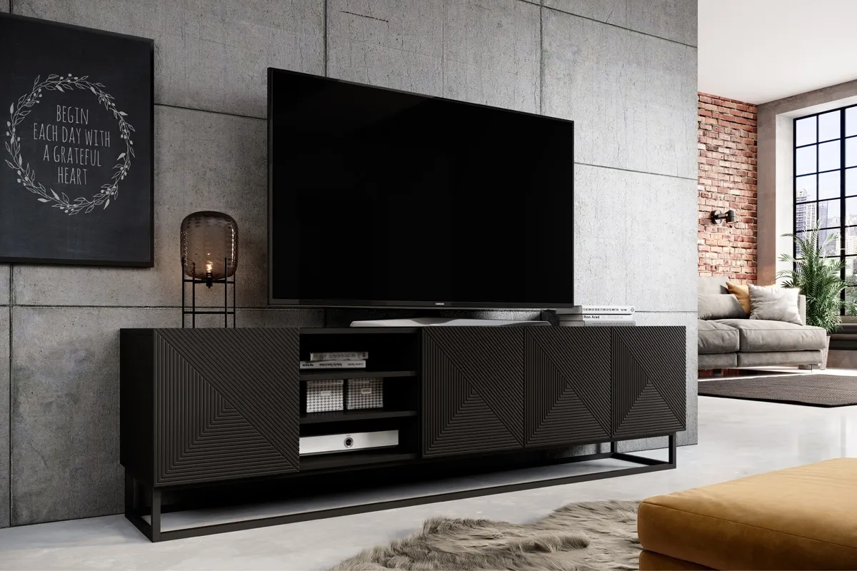 TV stolík Asha 200 s výklenkom na kovovom ráme — 7