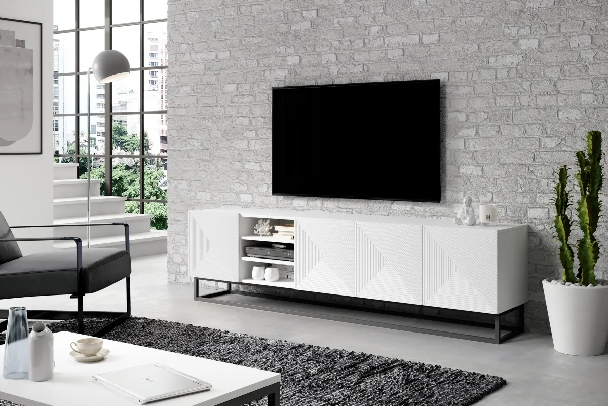 TV stolík Asha 200 s výklenkom na kovovom ráme — 4