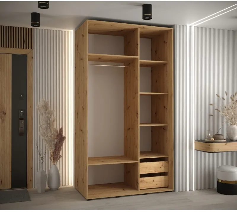 Skriňa s posuvnými dverami Lanko 1 140 cm 60 cm hĺbky — 6
