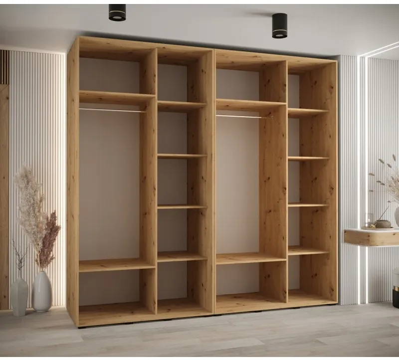 Skriňa s posuvnými dverami so zrkadlom Davos 5 250 45 cm hĺbky — 5