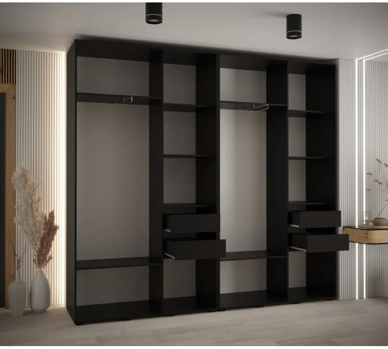 Skriňa s posuvnými dverami so zrkadlom Davos 5 250 45 cm hĺbky — 2