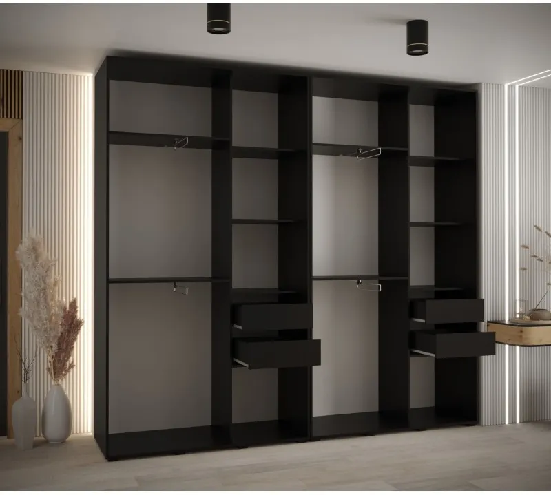Skriňa s posuvnými dverami so zrkadlom Davos 5 250 45 cm hĺbky — 3