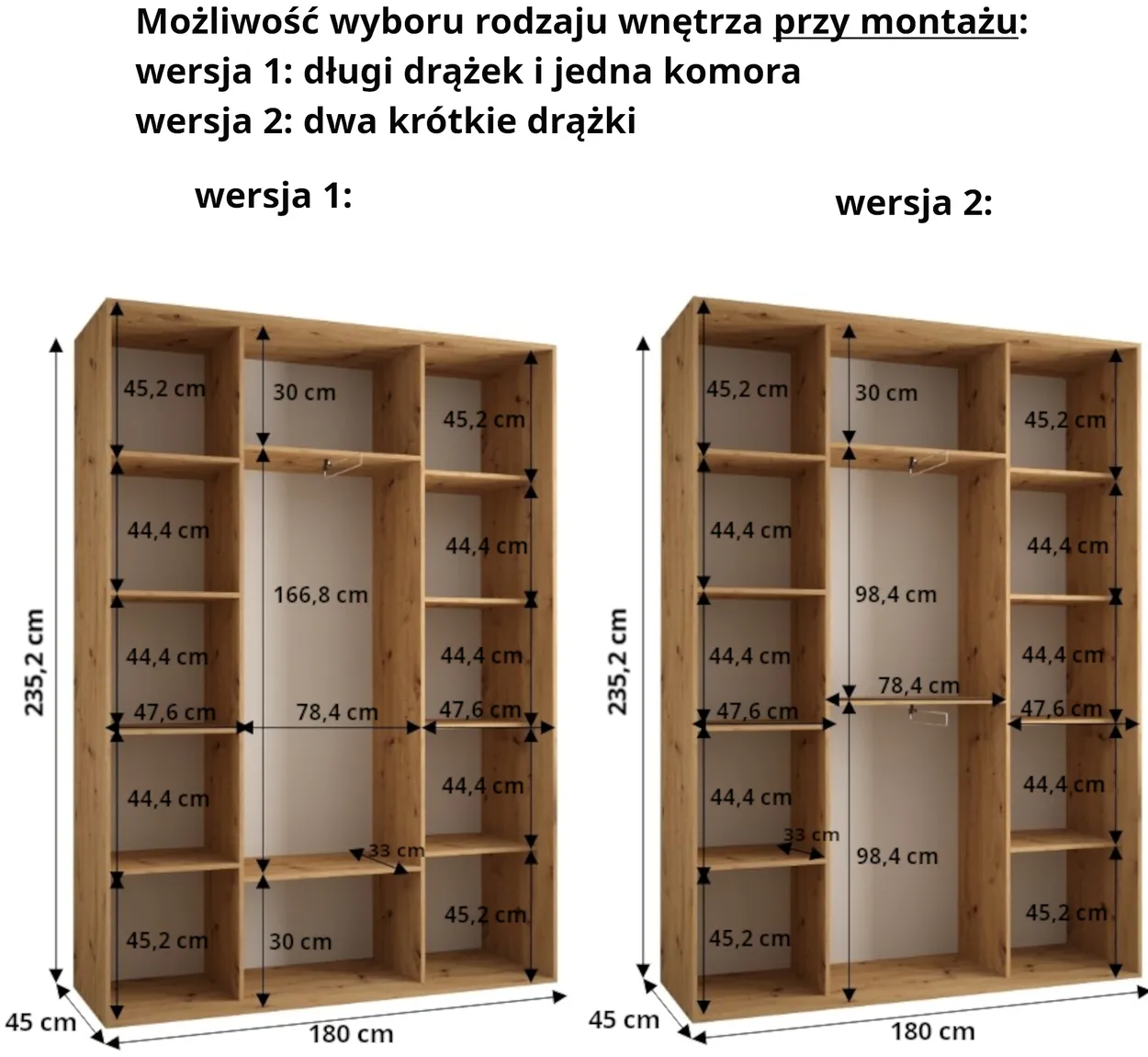 Skriňa s posuvnými dverami Dakota 6 180 45 cm hĺbky — 4