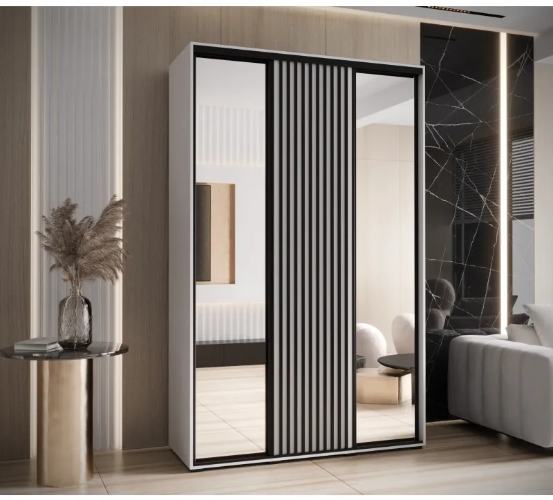 Skriňa s posuvnými dverami so zrkadlom Lanko 2 150 cm 45 cm hĺbky — 2