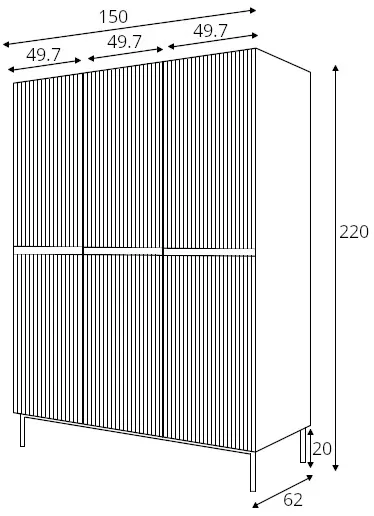 Skriňa Nicole na nožičkách 150 cm — 4