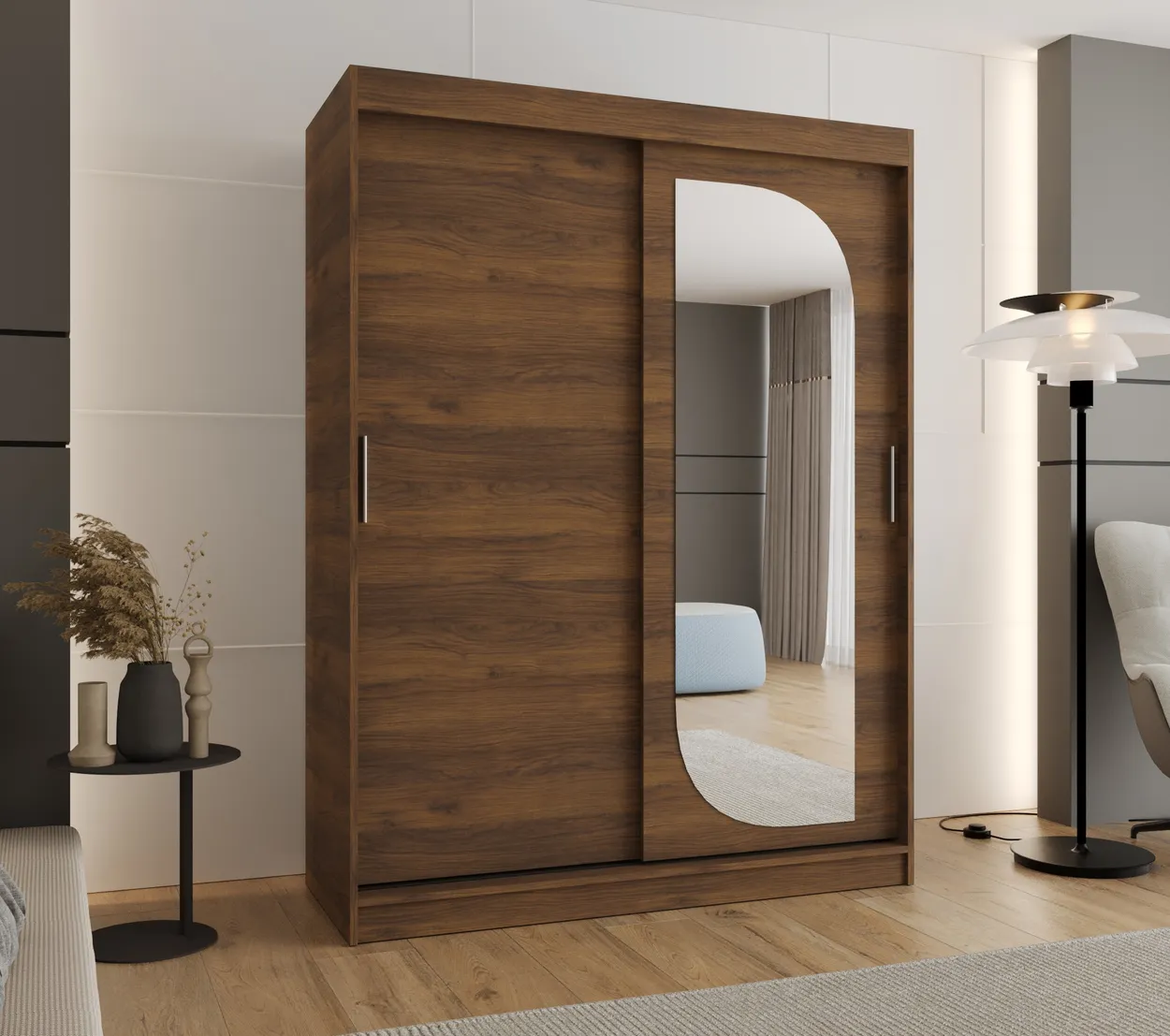 Skriňa s posuvnými dverami so zrkadlom Lucy 150 cm — 2