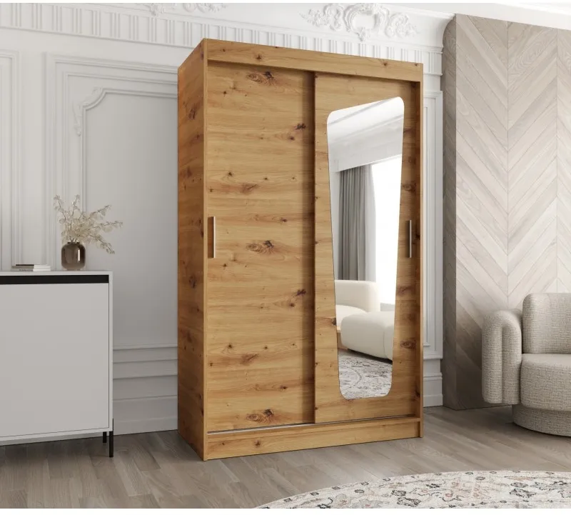 Skriňa s posuvnými dverami so zrkadlom Moka 120 cm — 2